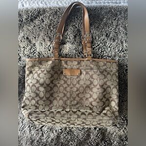 Coach Tan Signature Tote Bag